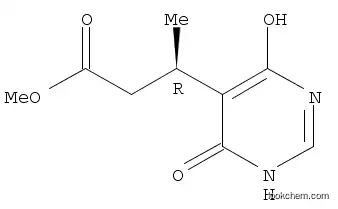 Molecular Structure of 1245646-90-5 (5-Pyrimidinepropanoic acid, 1,6-dihydro-4-hydroxy-β-methyl-6-oxo-, methyl ester, (βR)-)